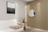 onternal wood effect slatted wall