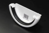 White Half Round External Stopend (floplast)