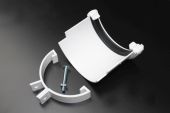White Half Round to Metal Half Round Adaptor (floplast)