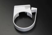 White 68mm Round Centre Pipe Clip (floplast)