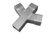 76mm Square Swaged Double Branch (mill)