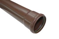 4 Metre x 110mm Single Socket Pipe (brown)