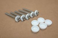 30mm White Plastic Capped Screws (box 100)