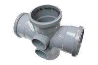 110mm x 92.5 Deg Double Branch (grey floplast)