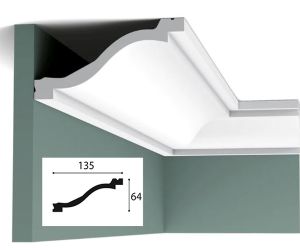 135mm x 64mm Cornice (2 metre)