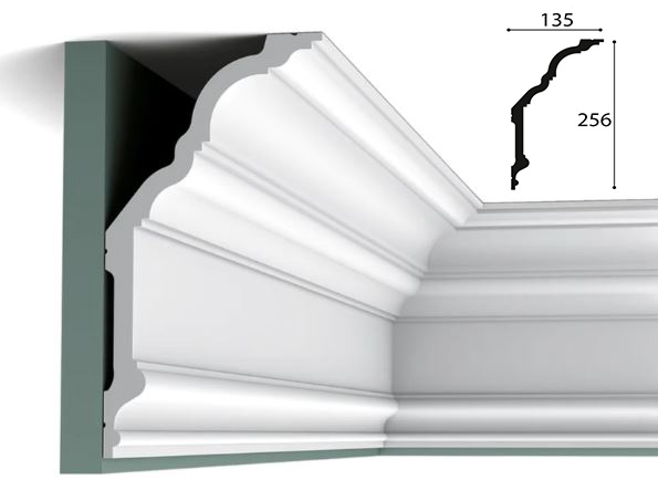 256mm x 135mm Cornice (2 metre)