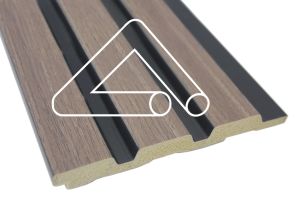 3 Slat - 122mm x 2.6mt Sulcado Panel (Walnut)