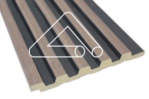 5 Slat - 122mm x 2.6mt Sulcado Panel (Walnut)