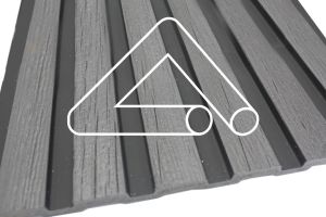 6 Slat - 300mm x 2.6mt Sulcado Panel (Charcoal Embossed Woodgrain)