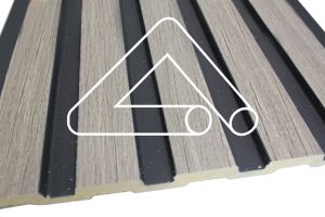 6 Slat - 300mm x 2.6mt Sulcado Panel (Grey Oak Embossed Woodgrain)