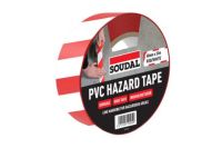 50mm x 33 metre Red/White HAZZARD Tape