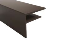 10mm Brown Aluminium F Section End Trim - 3 metre