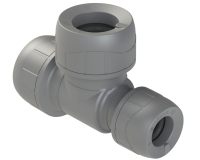 22mm x 15mm x 22mm End Reduced Tee (Grey)