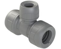 22mm x 22mm x 15mm Branch Reduced Tee (Grey)