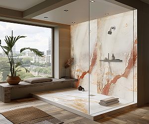 One Metre Panel (Santa Rose Marble Matt)