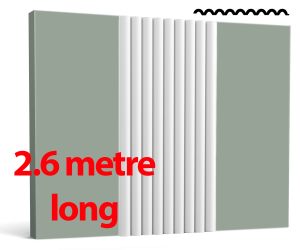 'FLUTE XL' Wall Panel - 250mm wide x 2.6 mt long